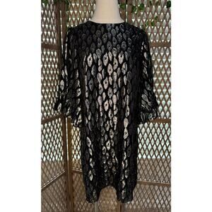 Lilly Pulitzer Francis Silk Leopard Metallic Shift Dess sz XS